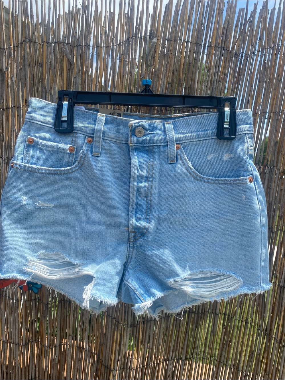 Light Wash Distressed Denim Shorts - Levi’s